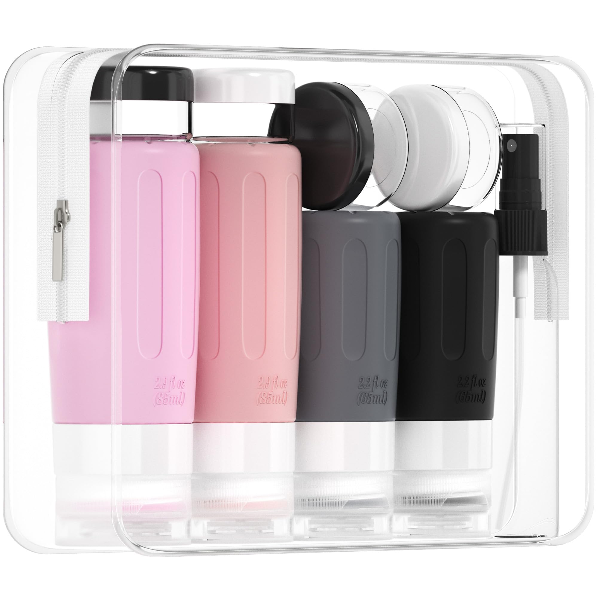 Morfone bouteilles voyage en silicone, étanches et réutilisables