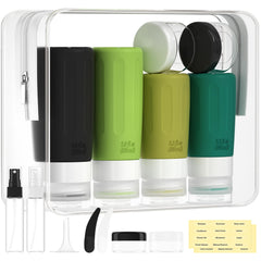 Ensemble Morfone de bouteilles voyage en silicone, 16 pièces, réutilisable et sans fuite