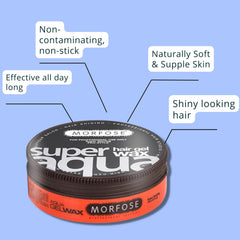 Morfose Super Aqua Gel Wax – emballage compact idéal pour le voyage.