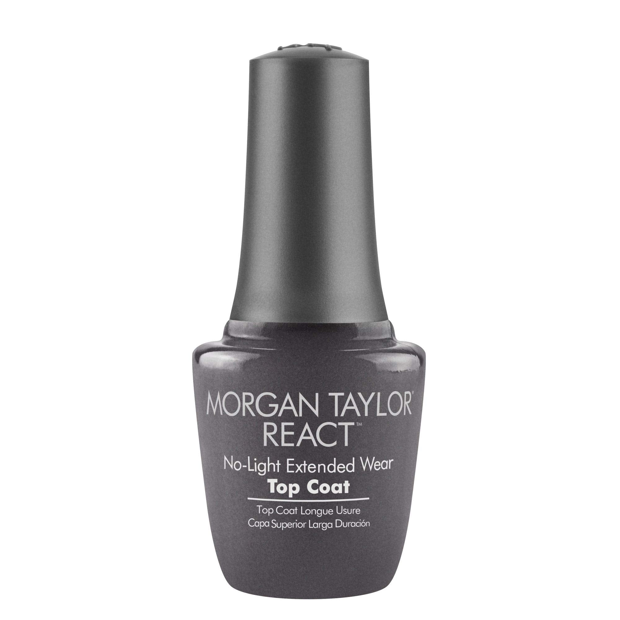 Morgan Taylor REACT – couche supérieure offrant brillance durable et protection contre les écaillures sans LED.