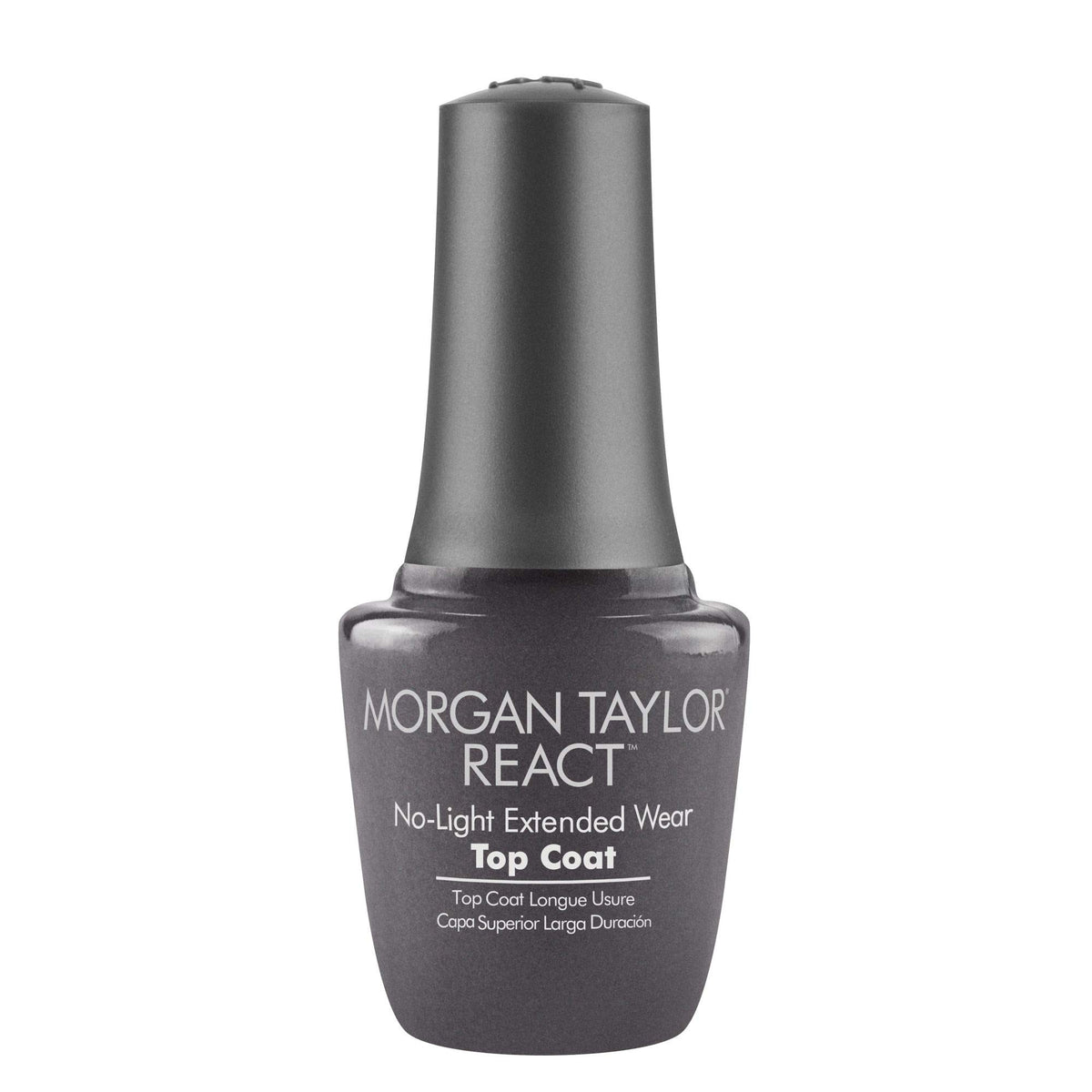 Morgan Taylor REACT – couche supérieure offrant brillance durable et protection contre les écaillures sans LED.
