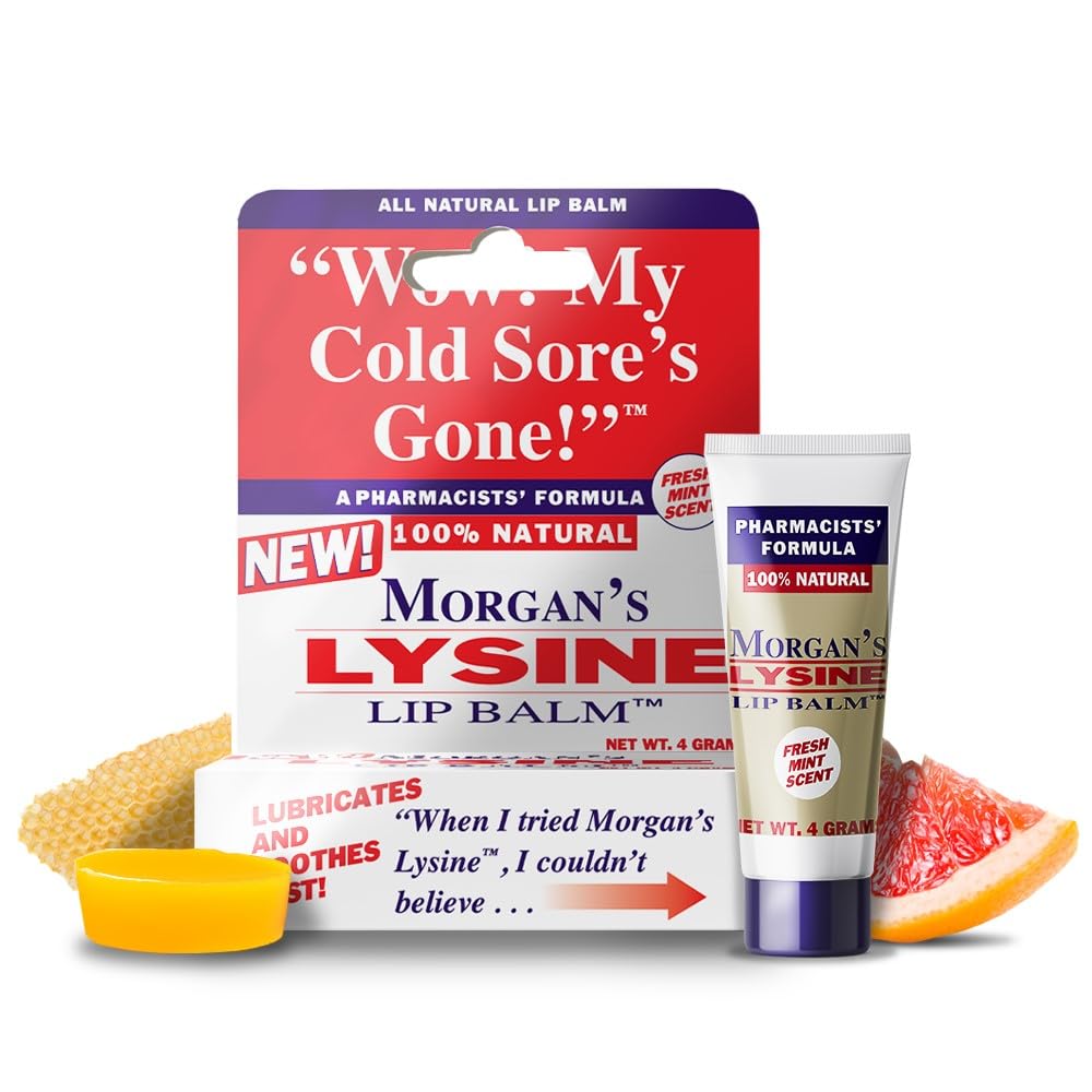 Morgan's Lysine Baume à Lèvres avec emballage menthe pratique et frais