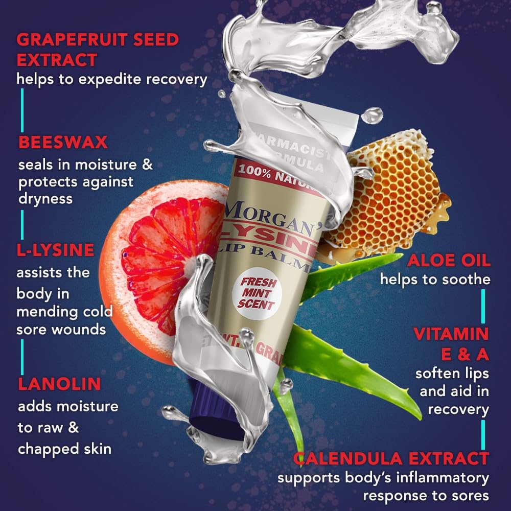 Texture onctueuse de Morgan's Lysine Baume à Lèvres pour lèvres sensibles