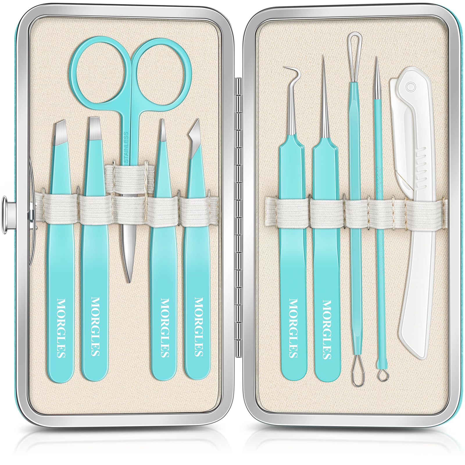 Pinces Morgles 10-en-1 pour visage et sourcils, outil polyvalent au quotidien.
