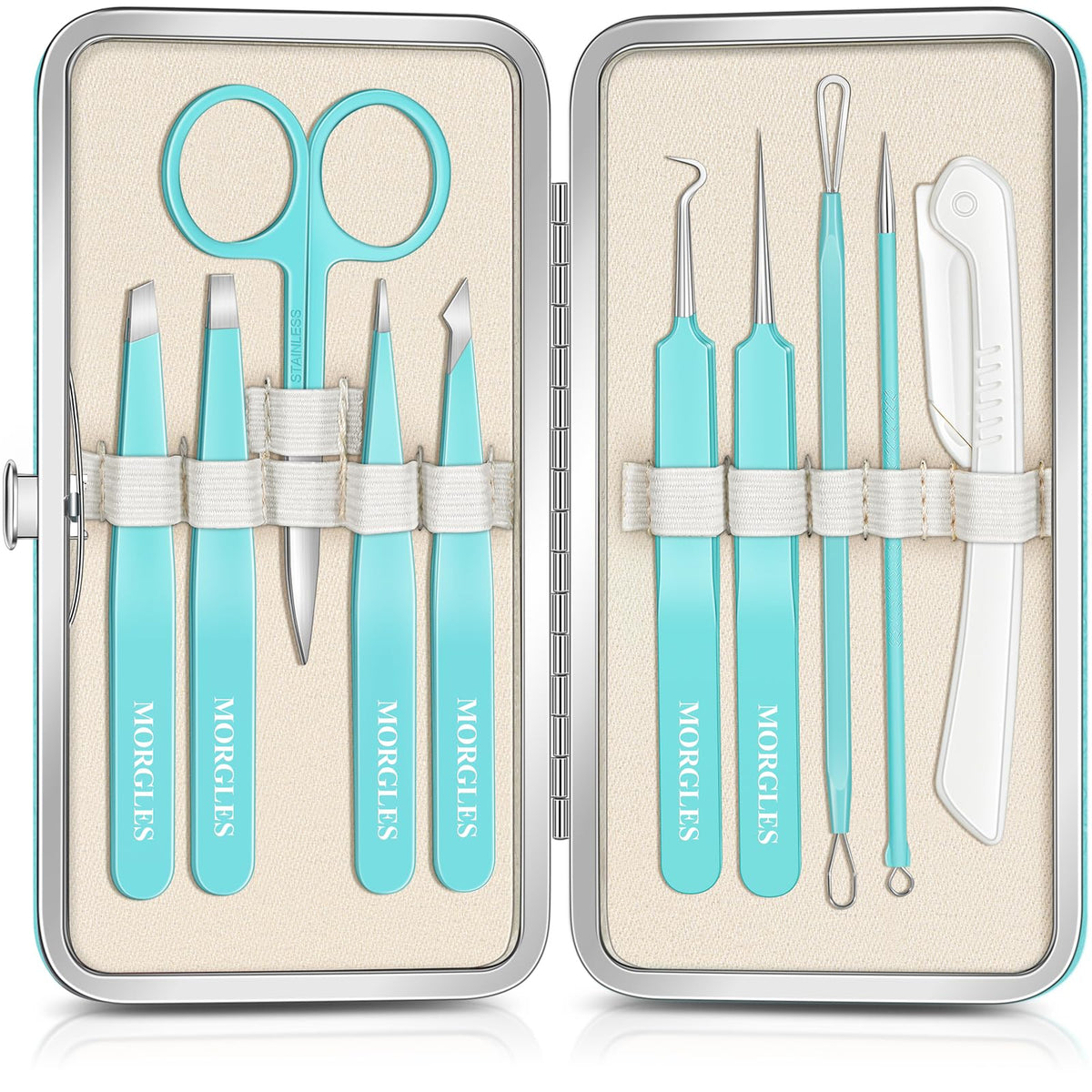 Pinces Morgles 10-en-1 pour visage et sourcils, outil polyvalent au quotidien.