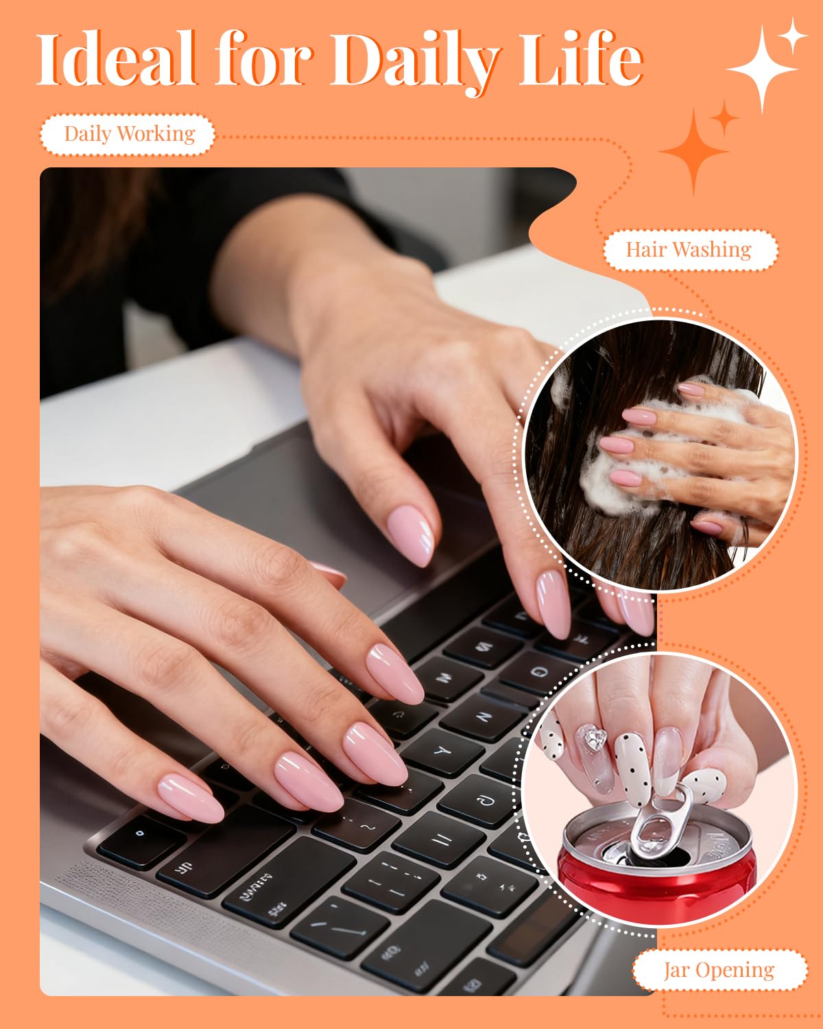 MORGLES colles transparentes pour ongles, 5 pièces faciles à utiliser