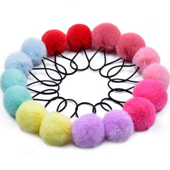 morgles élastiques à pompon arc-en-ciel pour cheveux, pratique au quotidien