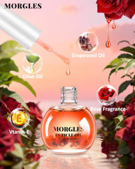 Morgles huile-cuticule-rose: huile parfumée adoucit cuticules et protège les ongles.