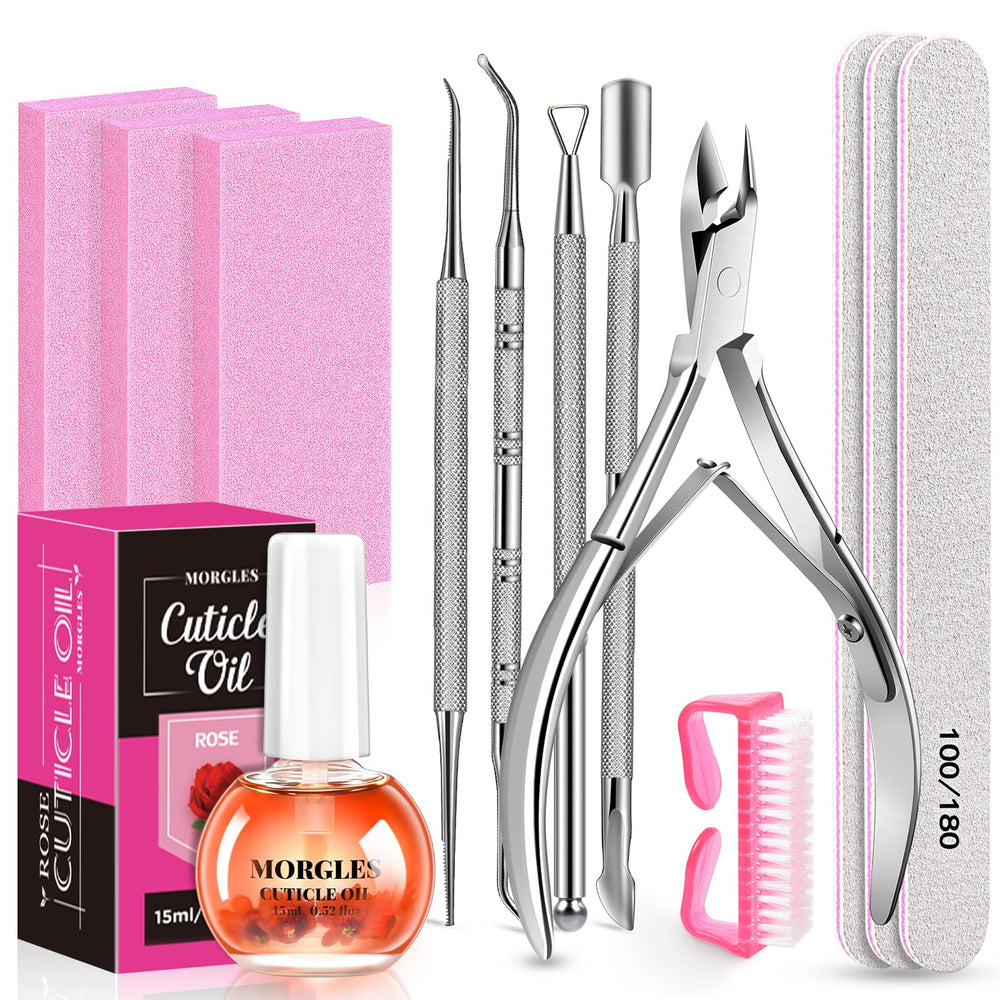 Morgles kit-cuticule-ensemble: outils complets pour soigner cuticules avec précision.
