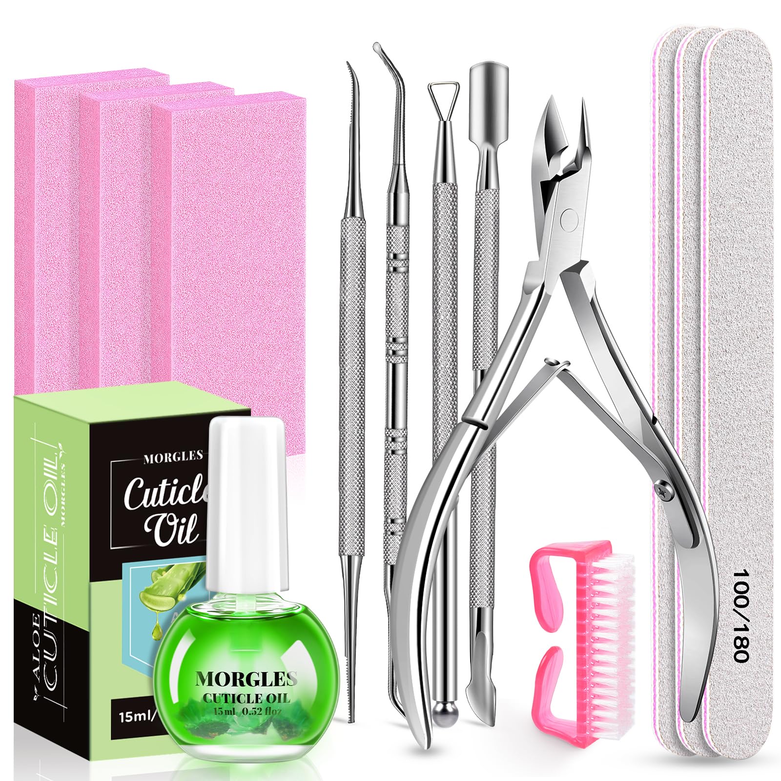 MORGLES Kit cuticules et huile Aloe : hydratation apaisante des cuticules.