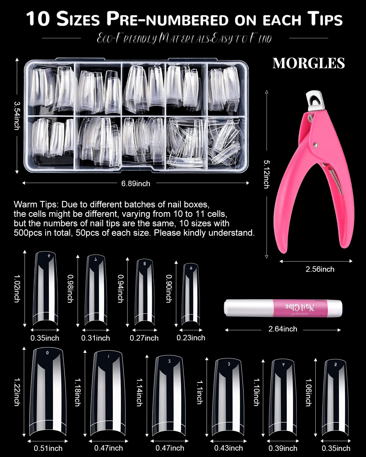 MORGLES kit-outils ongles claires, outils complets pour réalisation maison