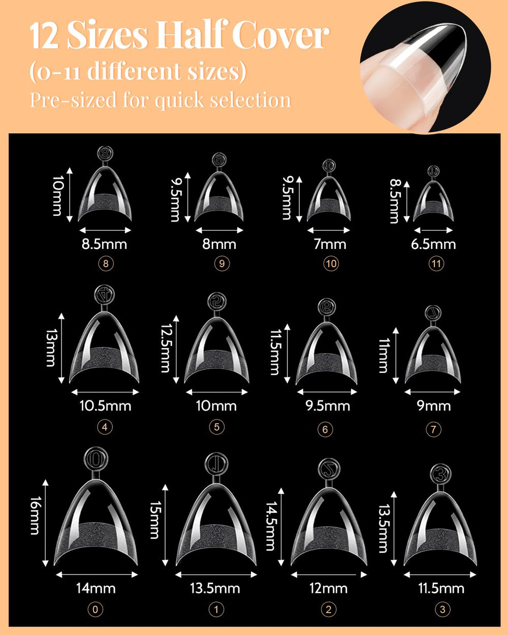 MORGLES kit d’ongles amande pour usage quotidien à domicile, pratique et fiable