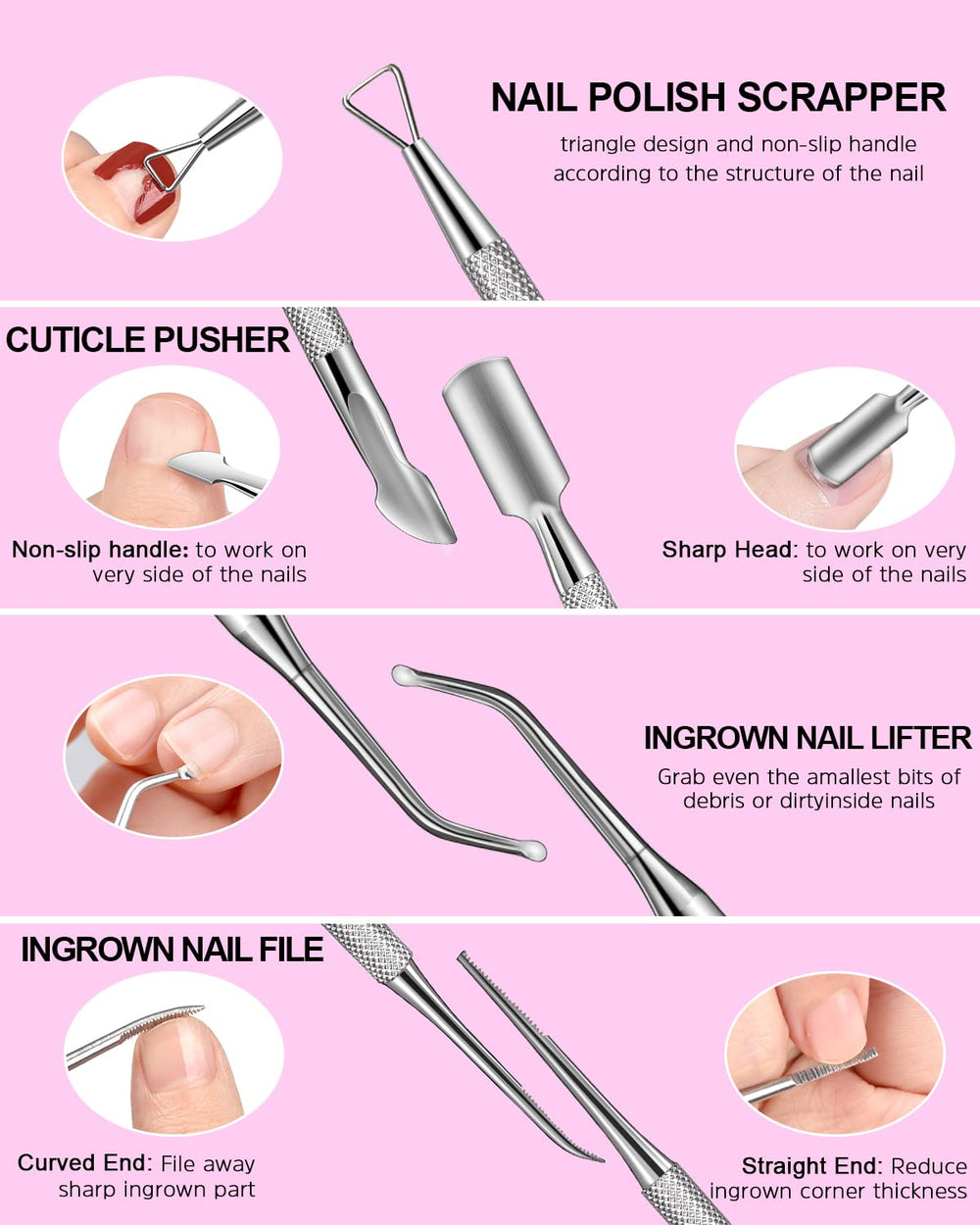Morgles levier-ongles: levier maniable pour soulever cuticules sans effort.