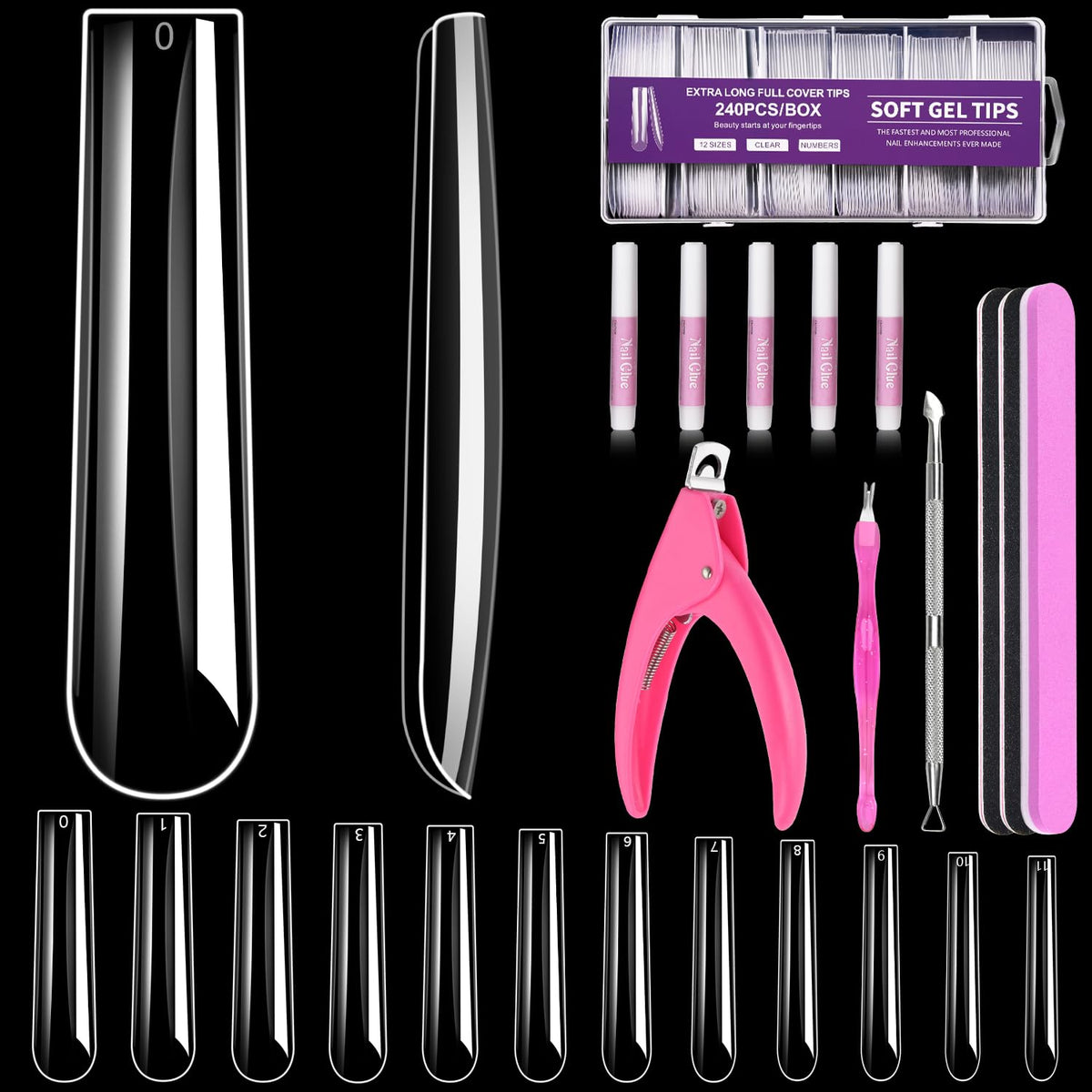 Ongles Morgles carrés extra longs 3XL prêts à poser pour un look durable à domicile.