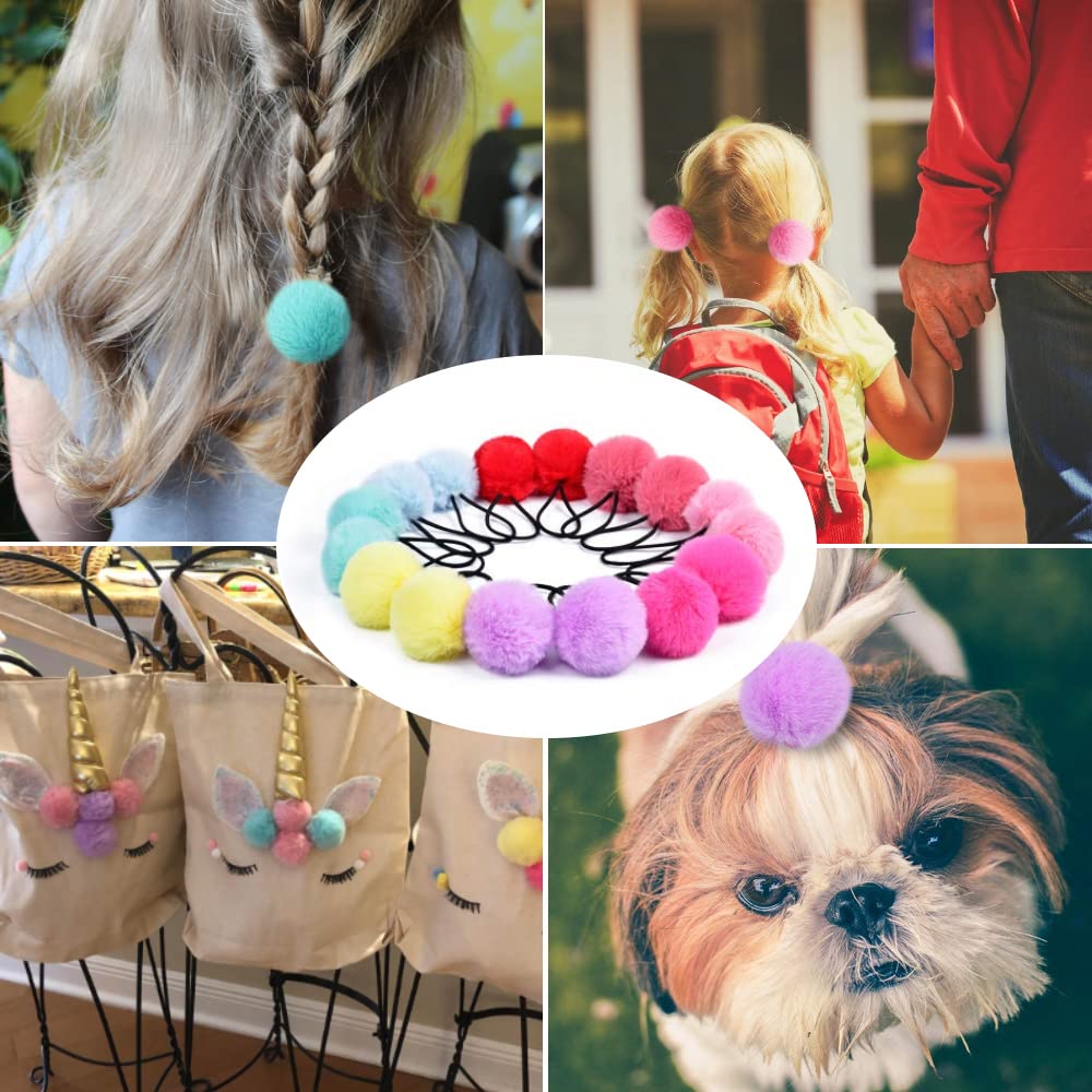 morgles pompon duveteux rose clair pour cheveux, convient à tous les styles quotidiens