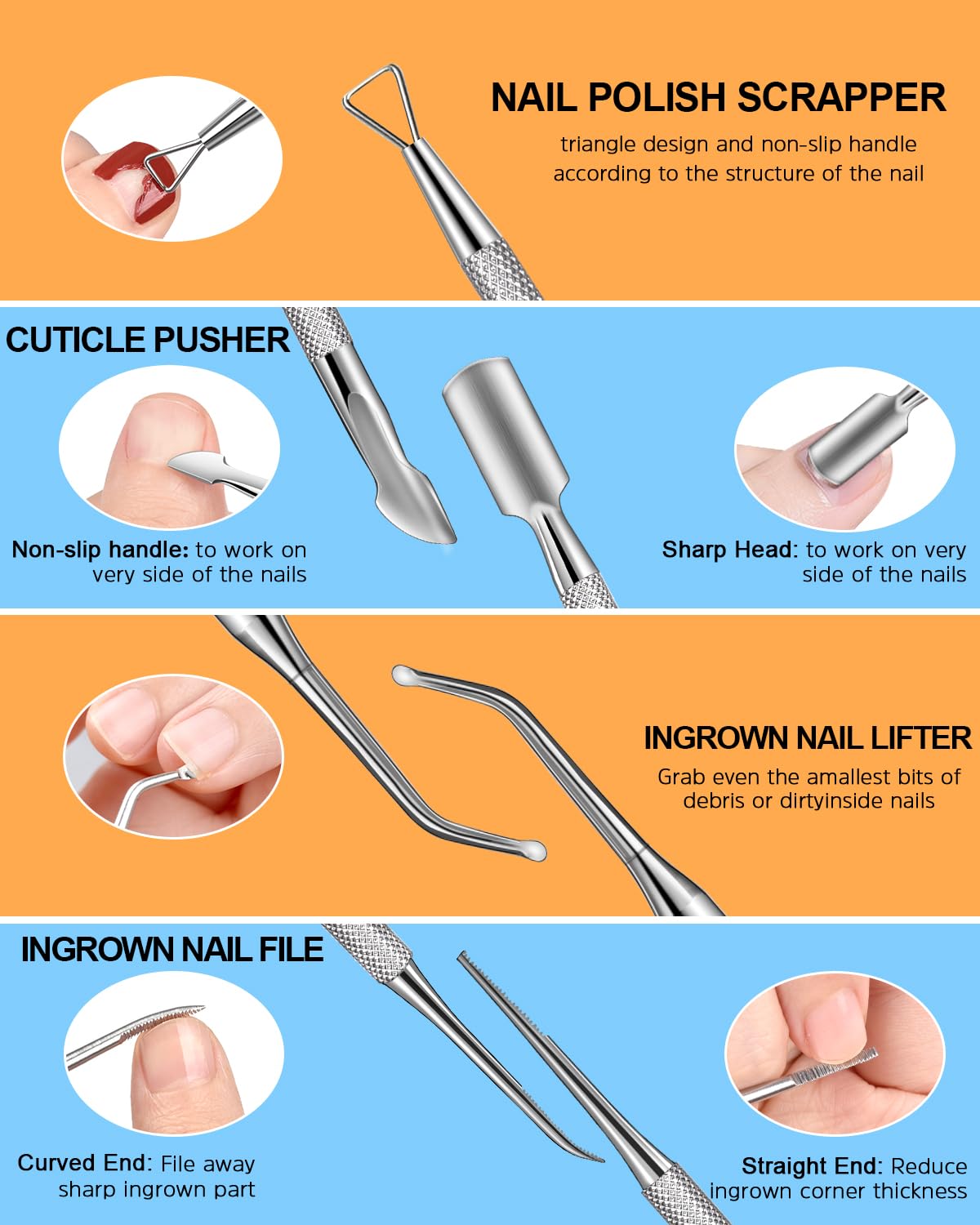 MORGLES pousse-cuticule: outil ergonomique pour repousser délicatement les cuticules