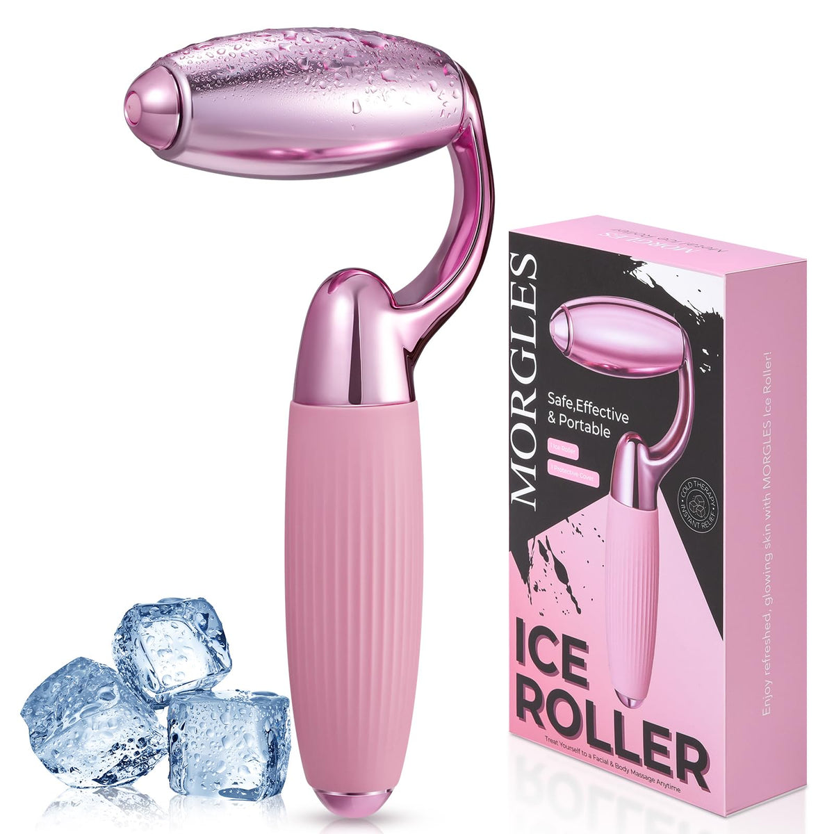 Rouleau Morgles glace visage – contact froid précis pour raffermir et dégonfler.