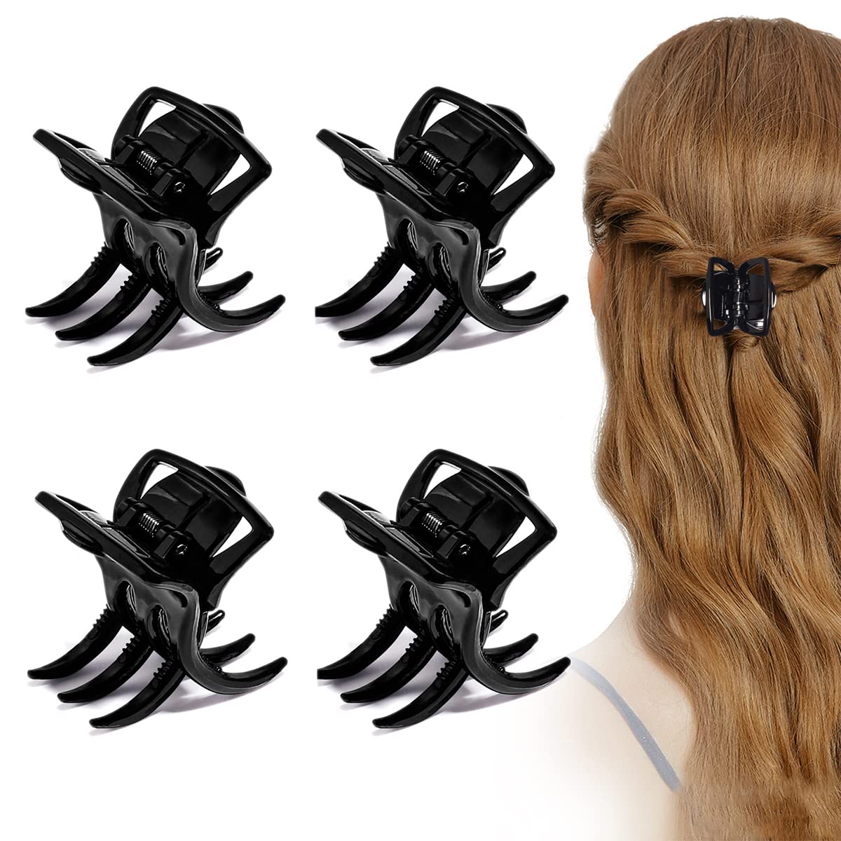 Morhom serre-cheveux 2 pouces noir, prise ferme pour cheveux épais