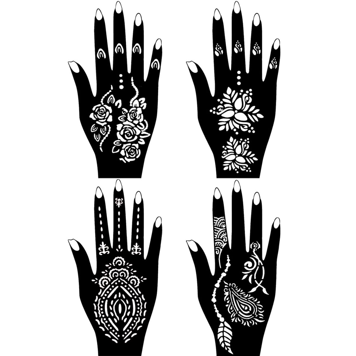 Moricher Henna Kit – pochoirs mains pour motifs personnalisés.