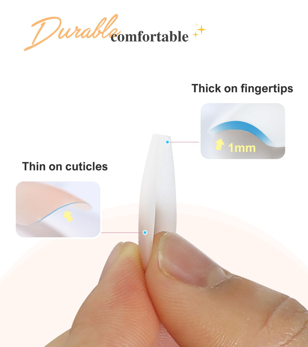 Ongles Morily 24 pièces avec accessoires, ajustement précis.