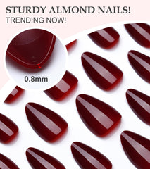 Morily onglets à pression Bordeaux Almond — application facile grâce aux accessoires inclus.