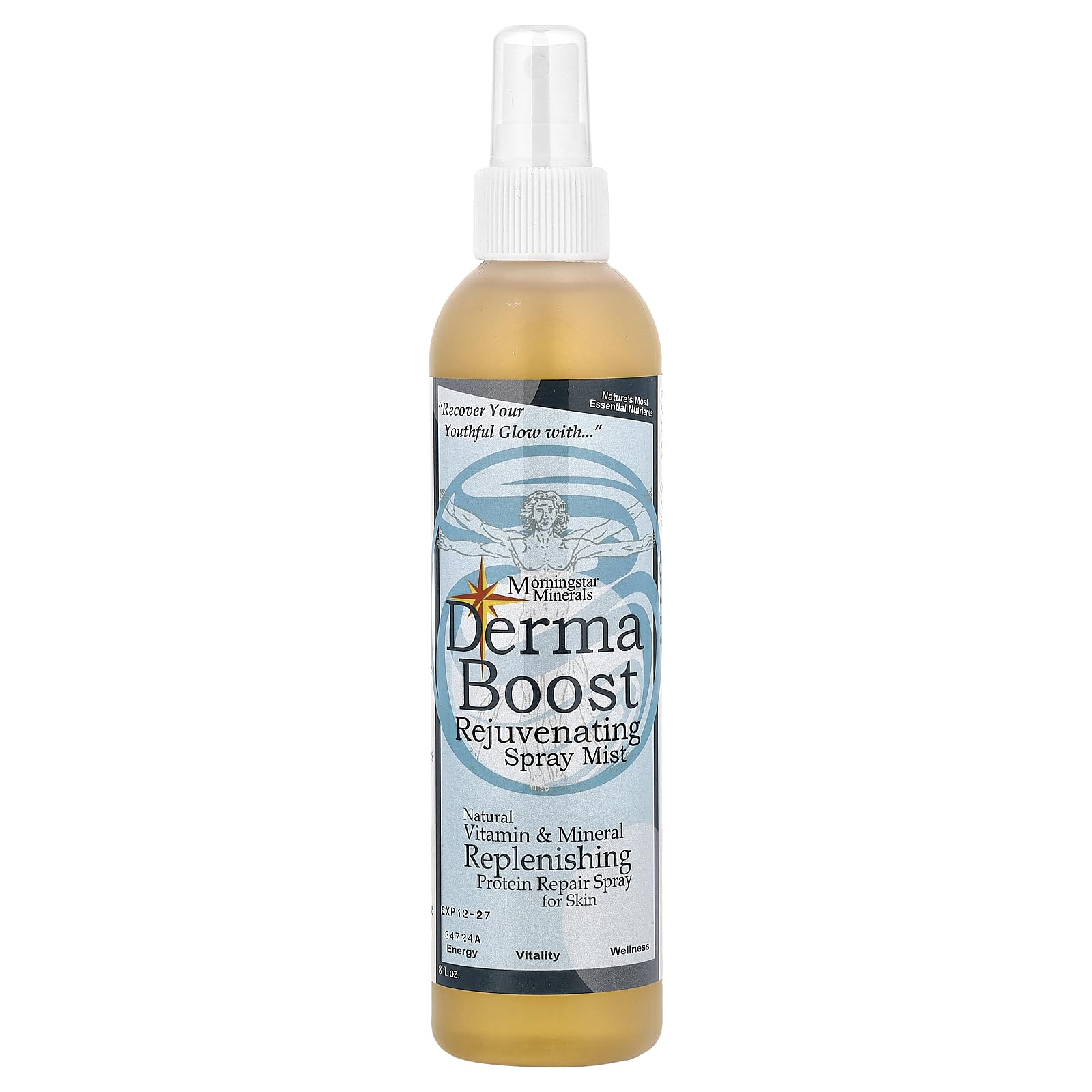 Morningstar Minerals Derma Boost, bouteille de soin, revitalisant pour peau et cheveux.