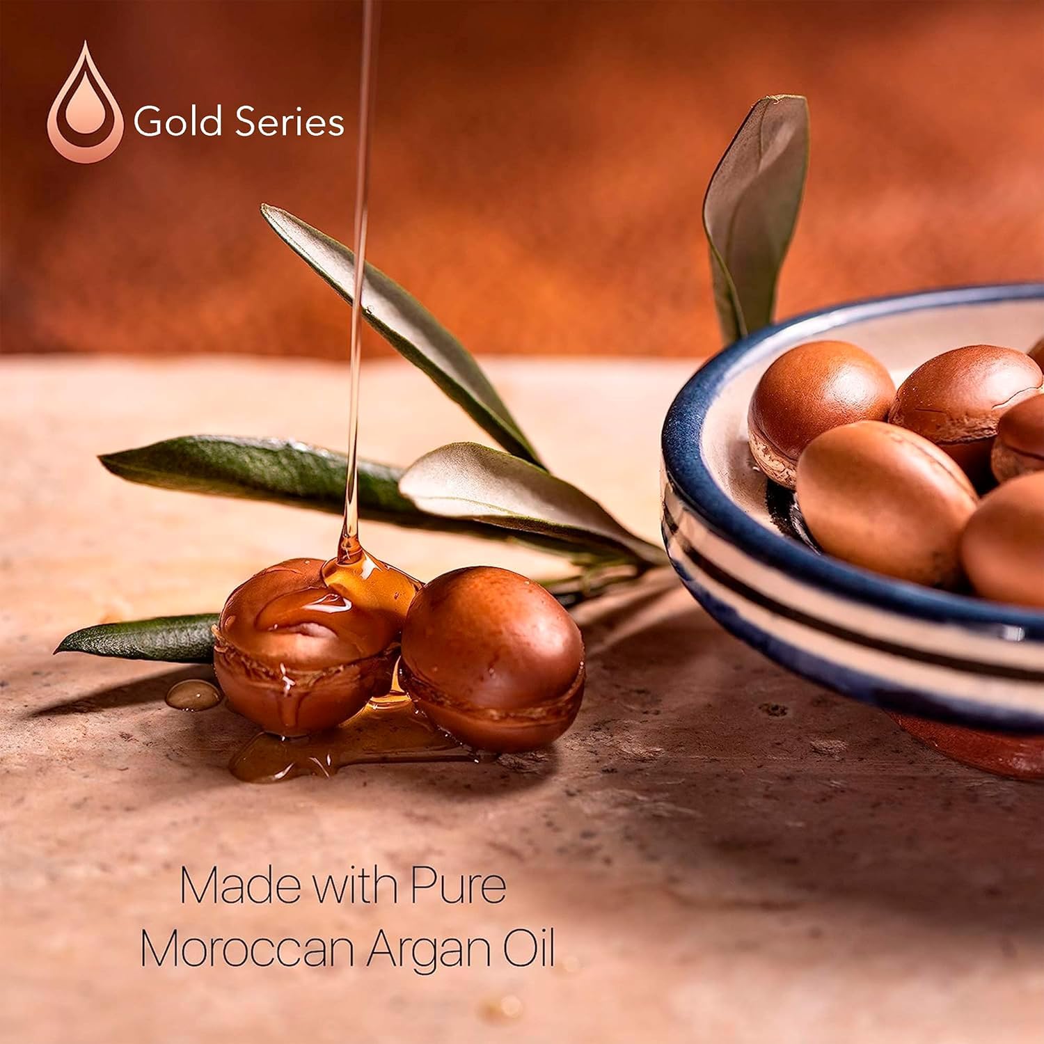 Moroccan Gold Series brillance et douceur, cheveux plus maniables.