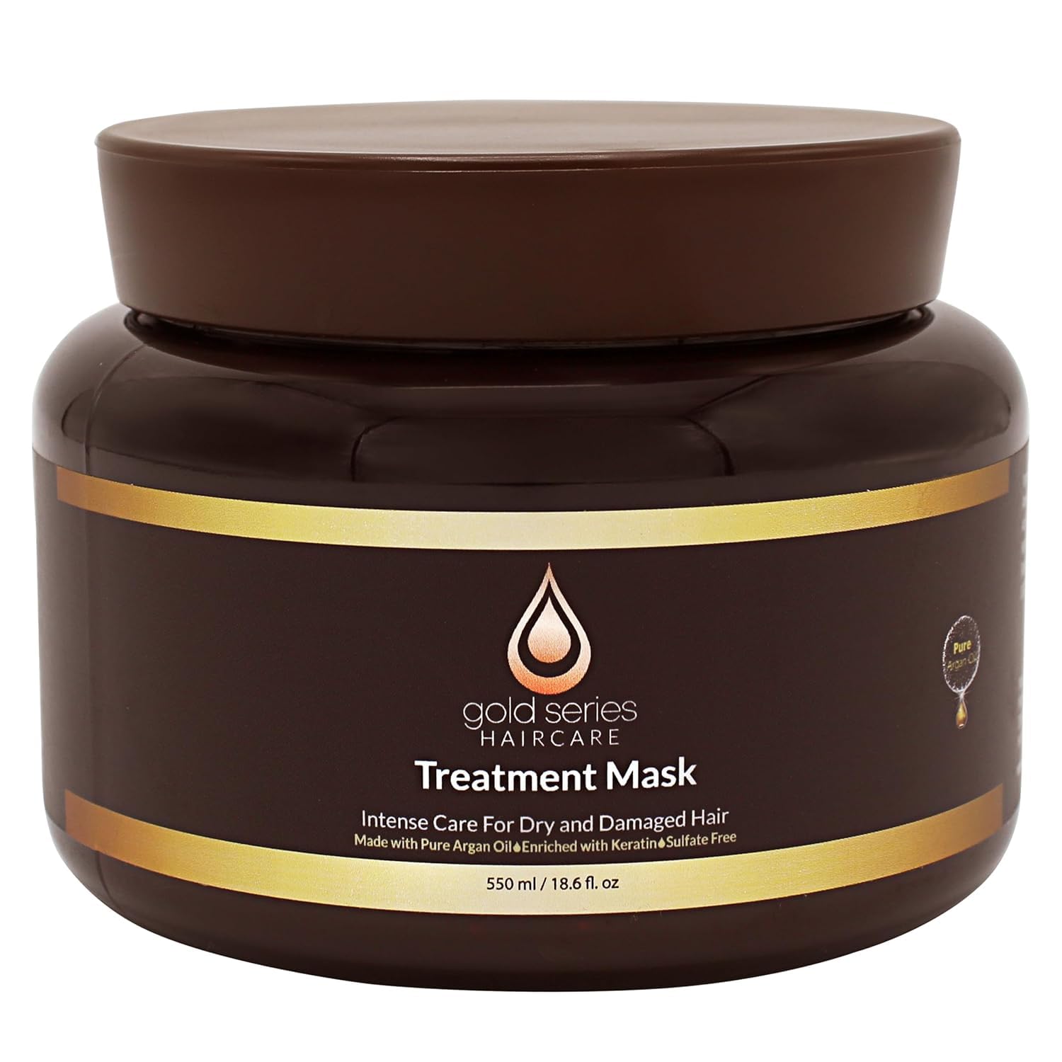 Moroccan Gold Series masque traitement argan, hydratation intensive pour cheveux.