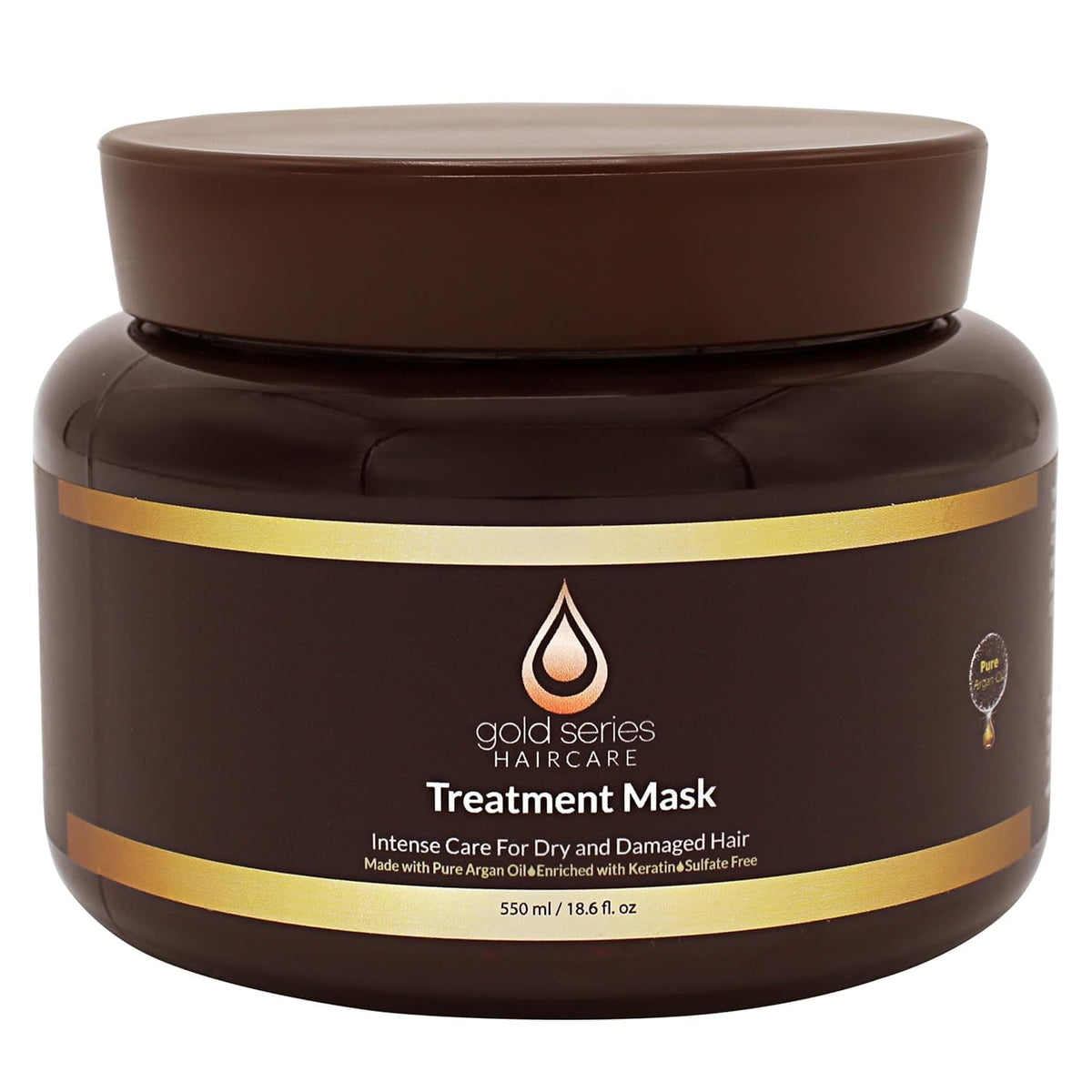 Moroccan Gold Series masque traitement argan, hydratation intensive pour cheveux.