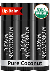 Moroccan Magic baume lèvres coco pur; hydratation longue durée et parfum tropical.