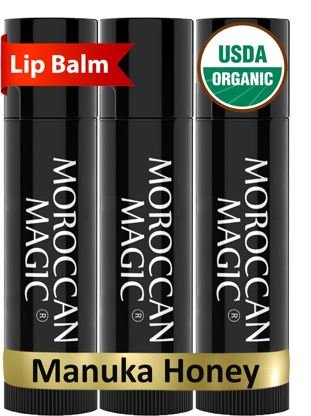 Moroccan Magic baume lèvres au miel de Manuka, hydratation longue durée.