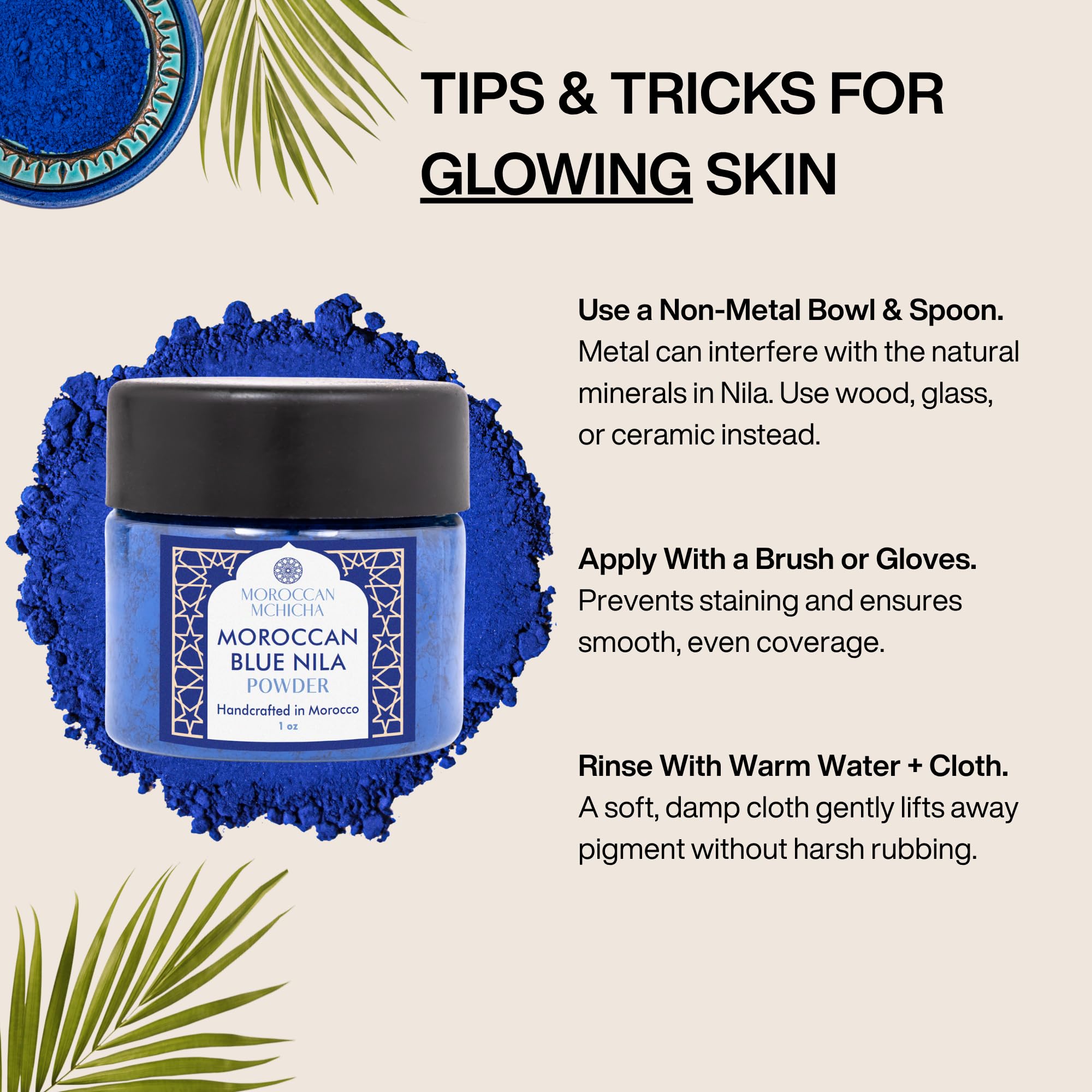 MOROCCAN MCHICHA Rituel Hammam à domicile avec masque Nila Bleue.