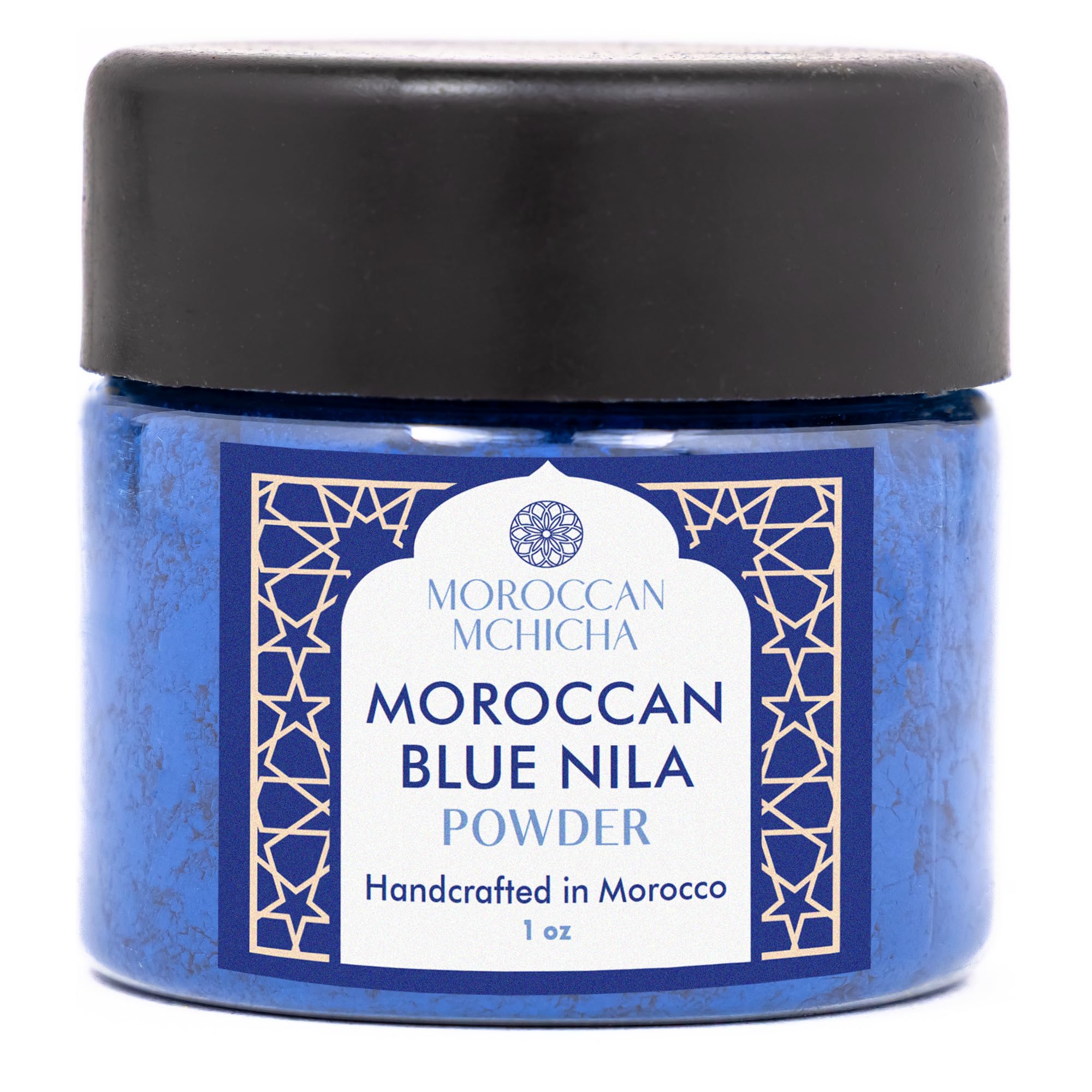 MOROCCAN MCHICHA Poudre Nila Bleue emballage prêt à l’emploi pour votre rituel.