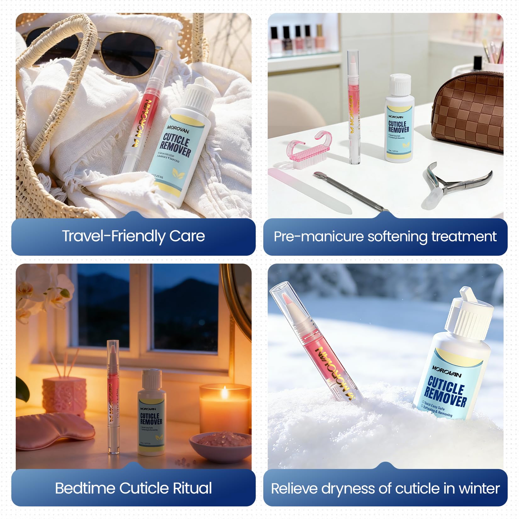 Morovan application-gel-cuticule-15s, démarrage rapide pour un look soigné.