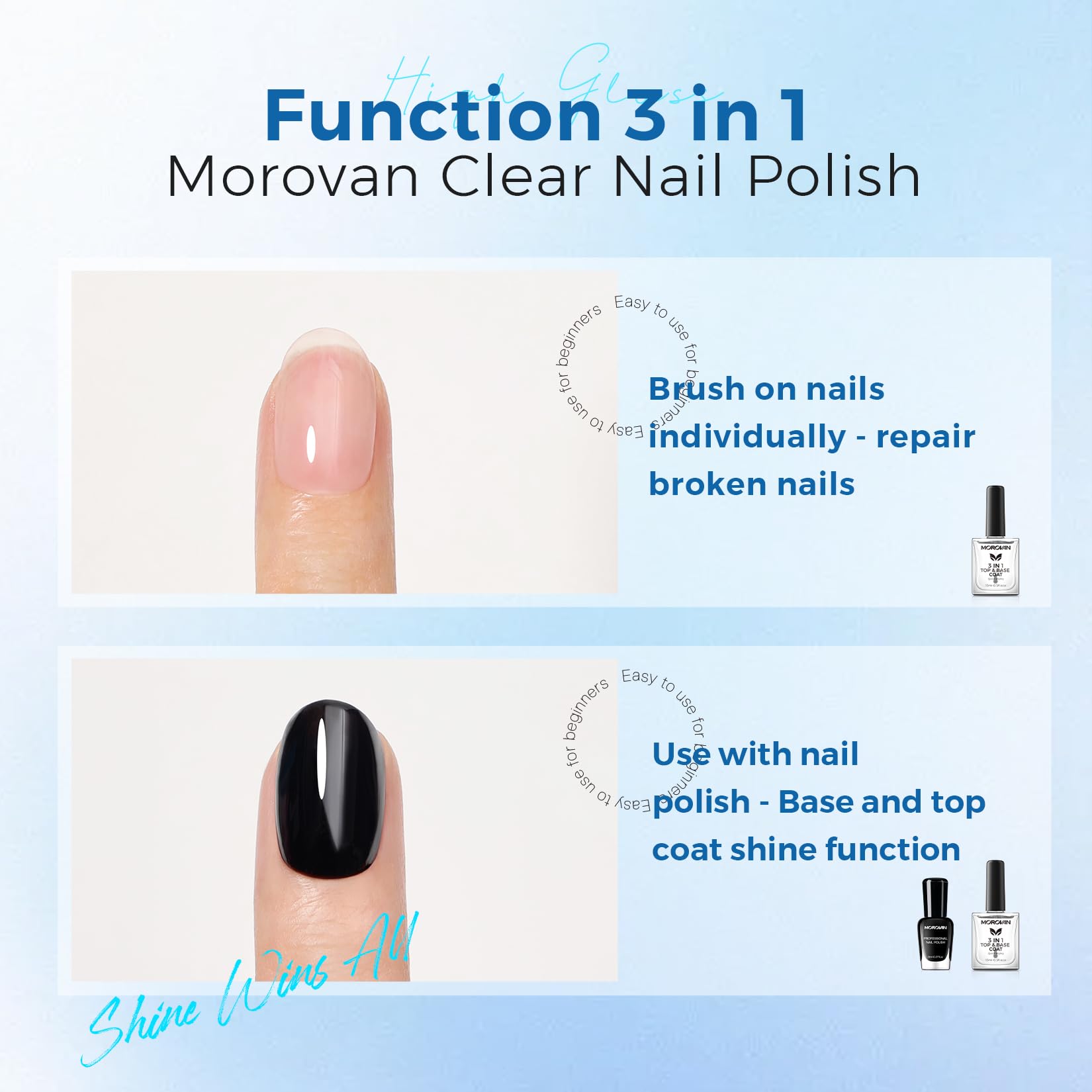 Morovan Base Coat - Forte tenue qui résiste aux éclats.