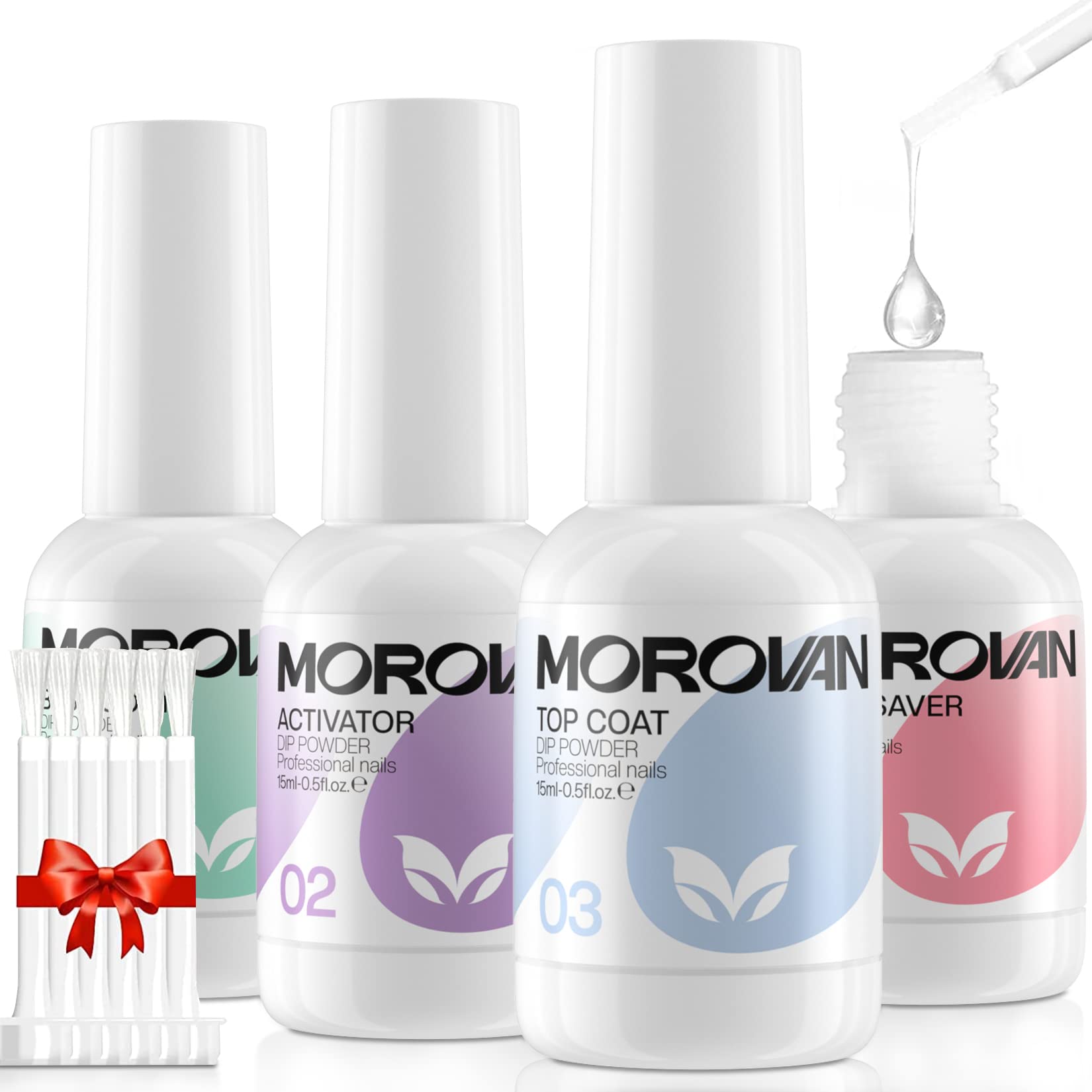 Morovan-base-vernis-dip-bouteille offre une base durable pour une application fluide.