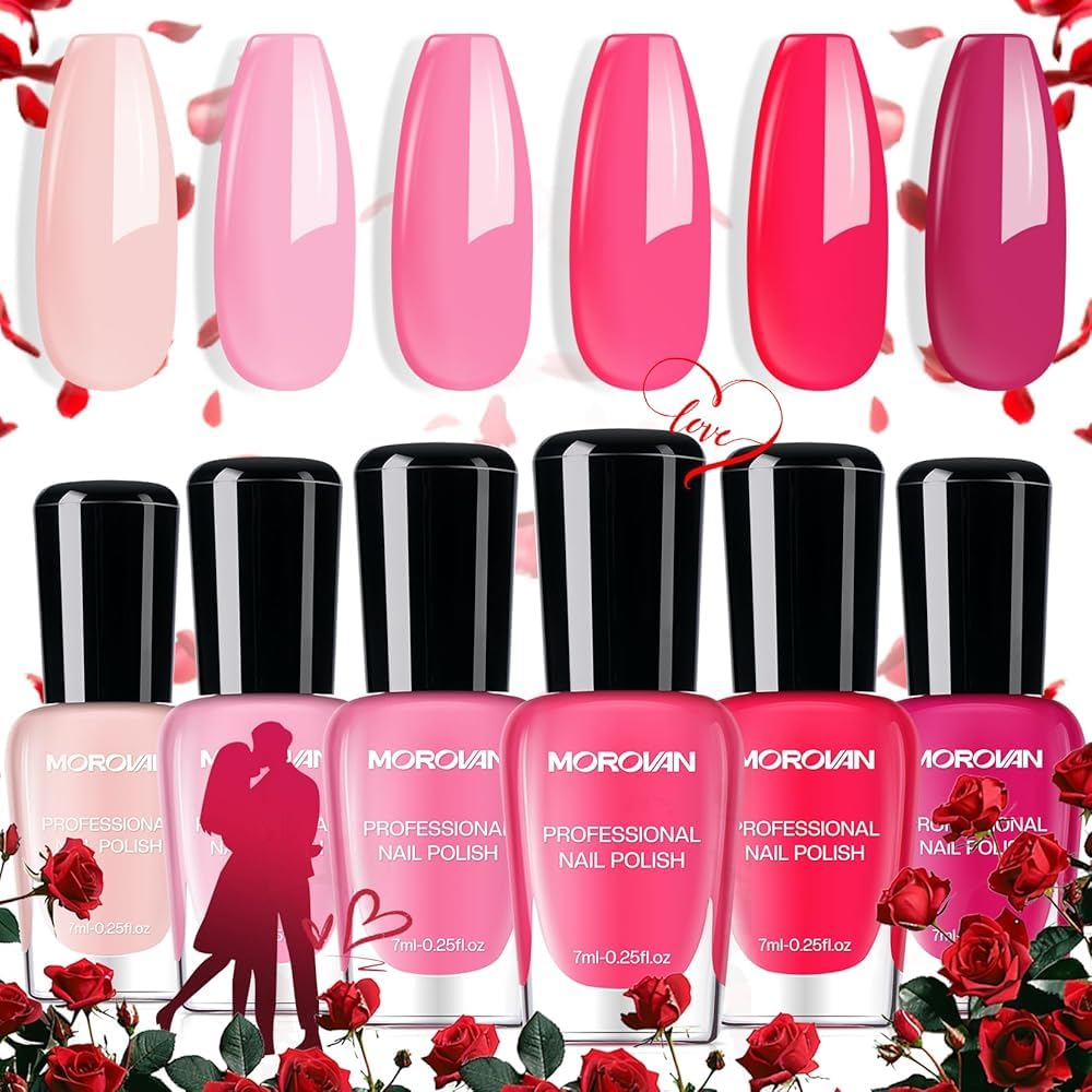 Morovan ensemble vernis rose beige clair pour un look naturel et élégant.