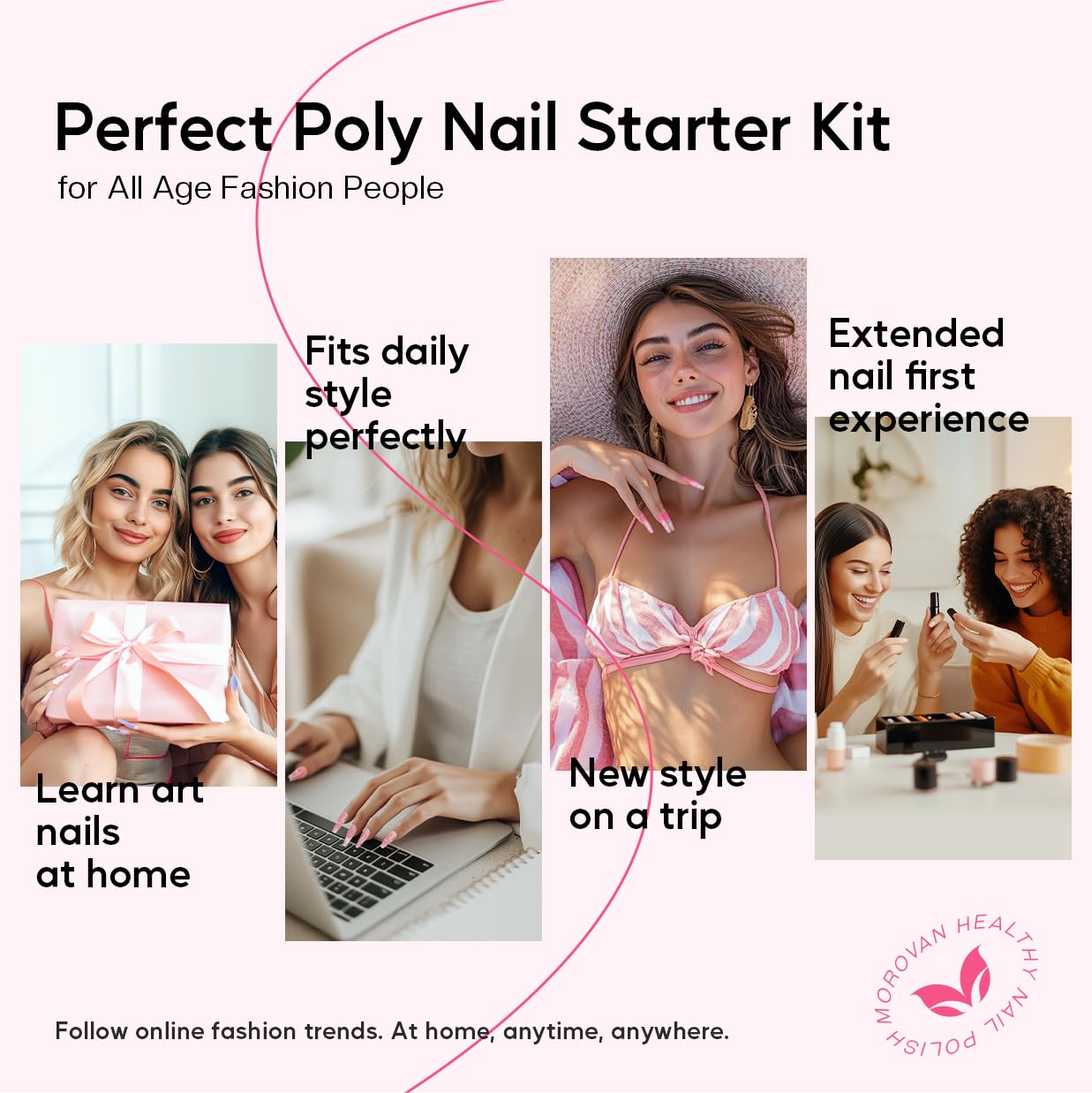 Morovan instruction guide supports step-by-step home manicure routines