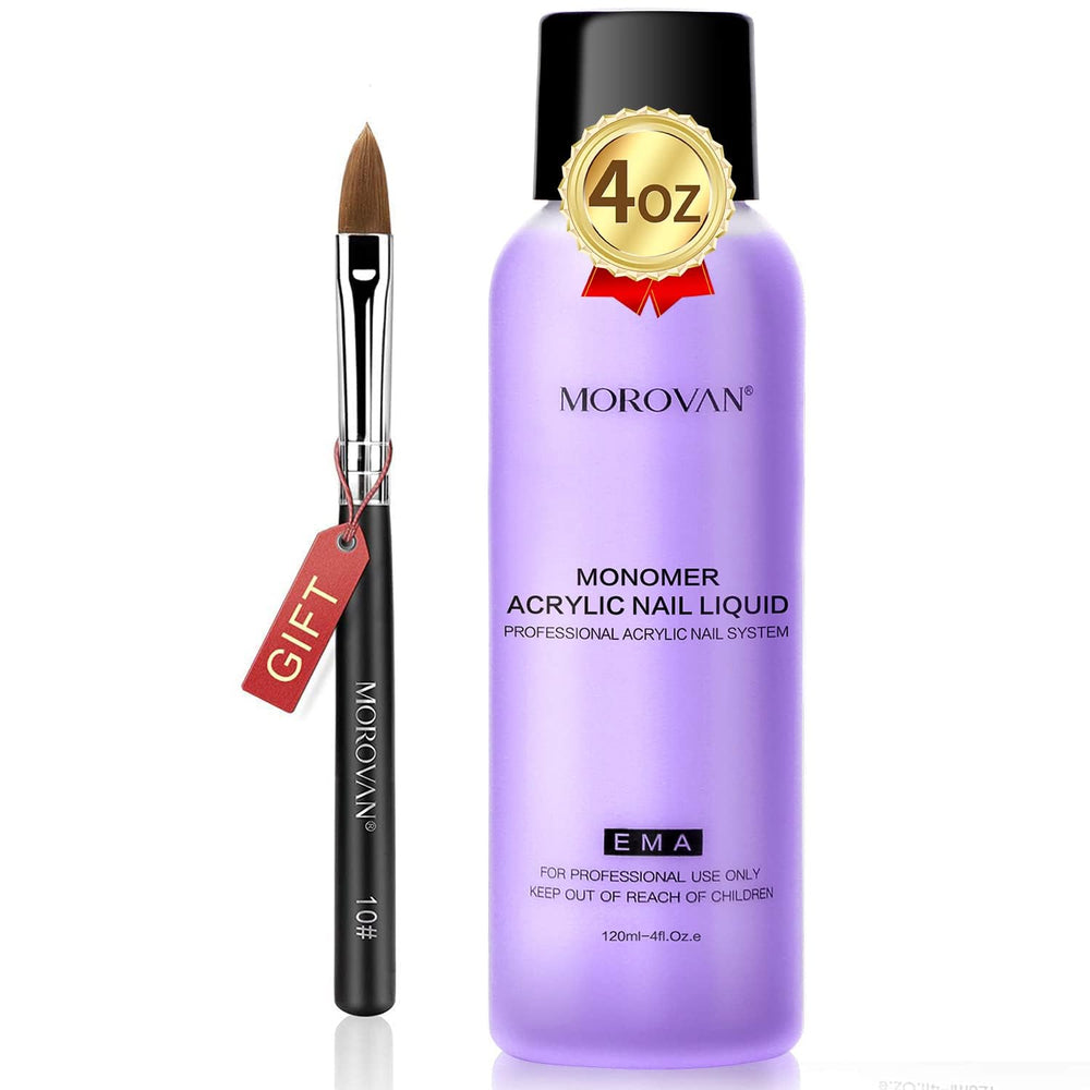 Morovan Monomer: bouteille de liquide pour ongles, clarté et brillance.