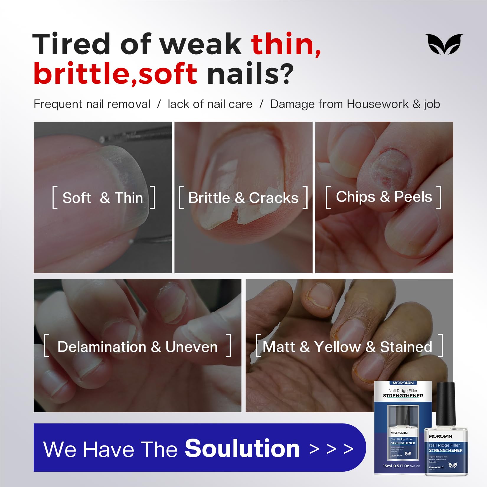 Morovan remplisseur rugosités-ongles: surface lisse et uniforme.