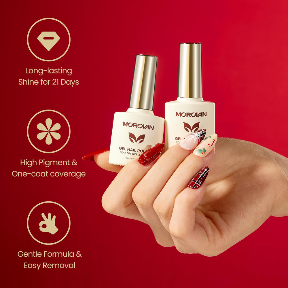 Vernis gel Morovan or brillant pour un effet chic et longue tenue
