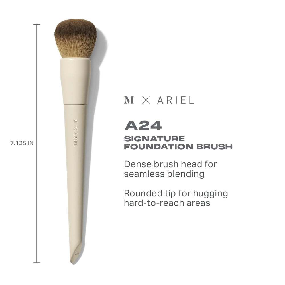 MORPHE x Ariel pinceau base A24, application fluide et couverture homogène.