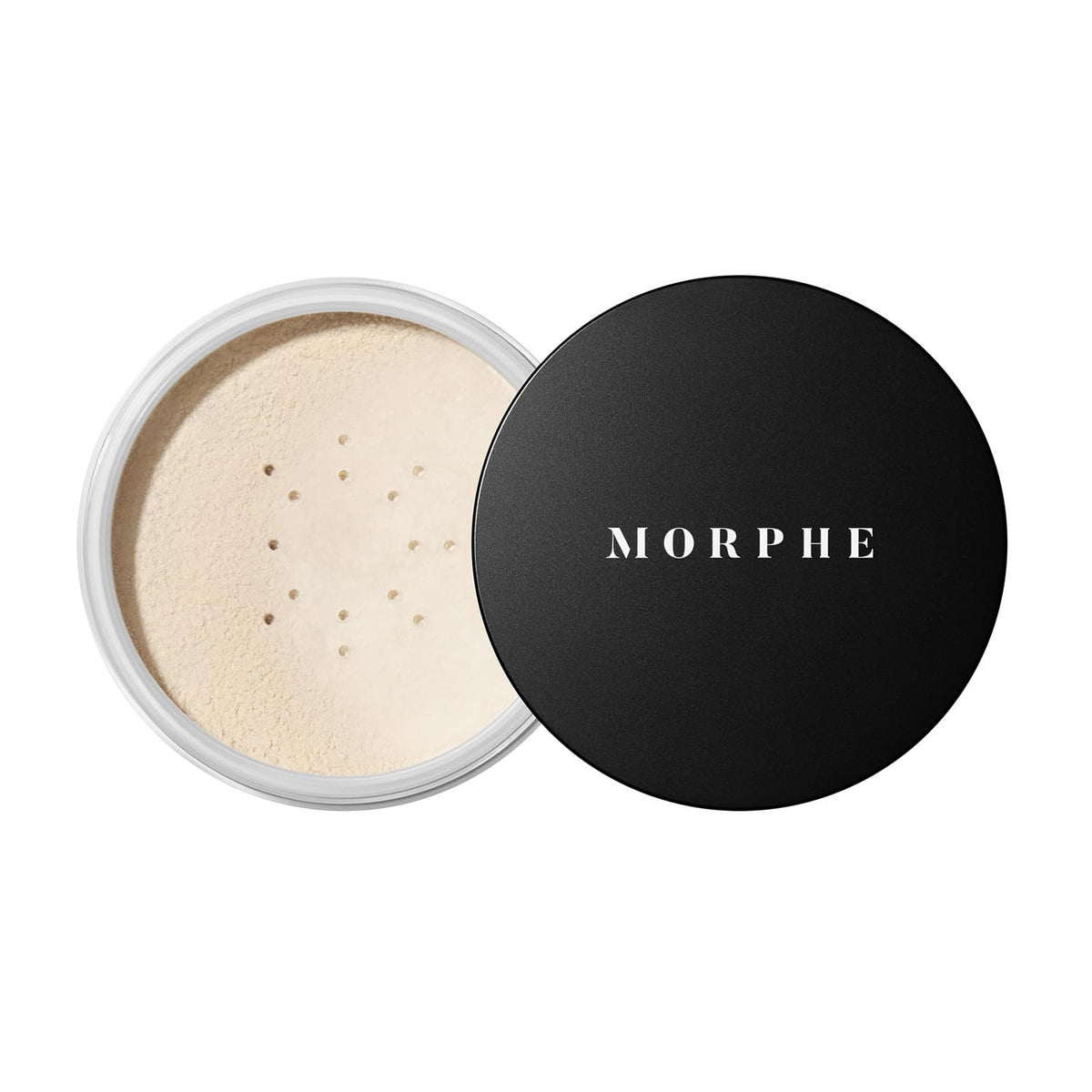 Poudre translucide Morphe pour fixer le teint avec fini naturel.