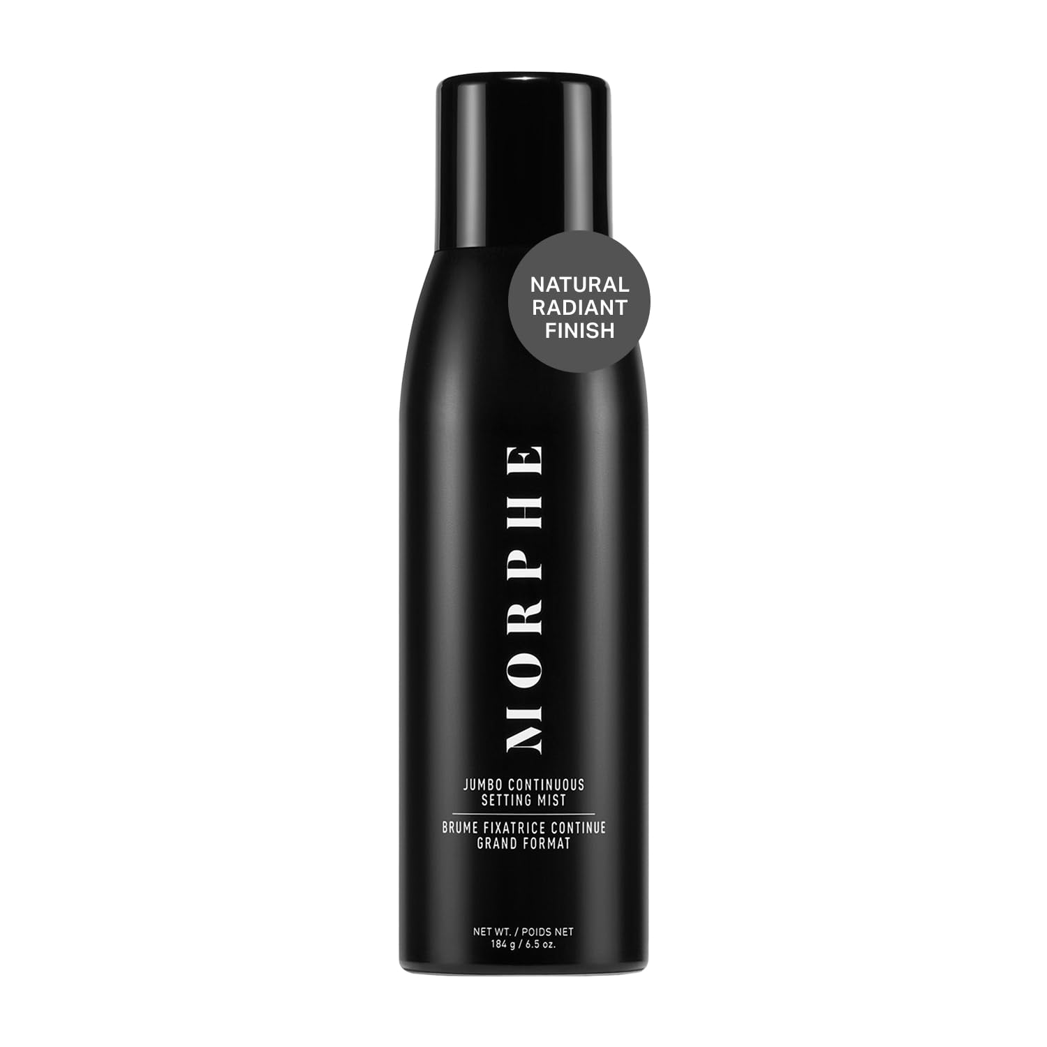 MORPHE Jumbo pulvérisateur continu, bouteille visible pour un fini naturel et longue tenue.