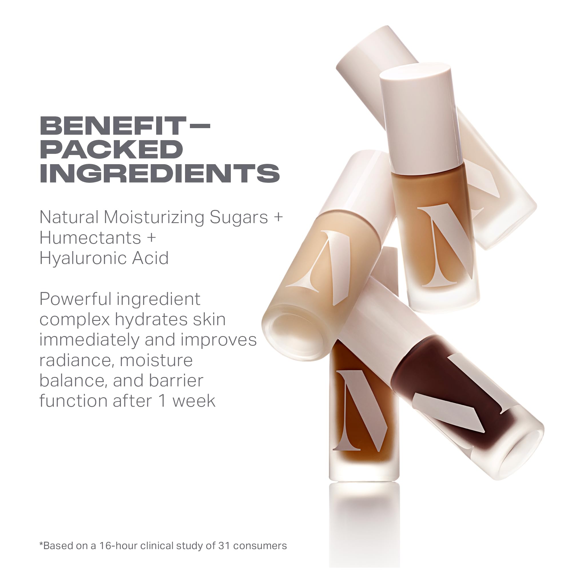 Hydration-rich Morphe Lightform formula promoting comfortable wear.