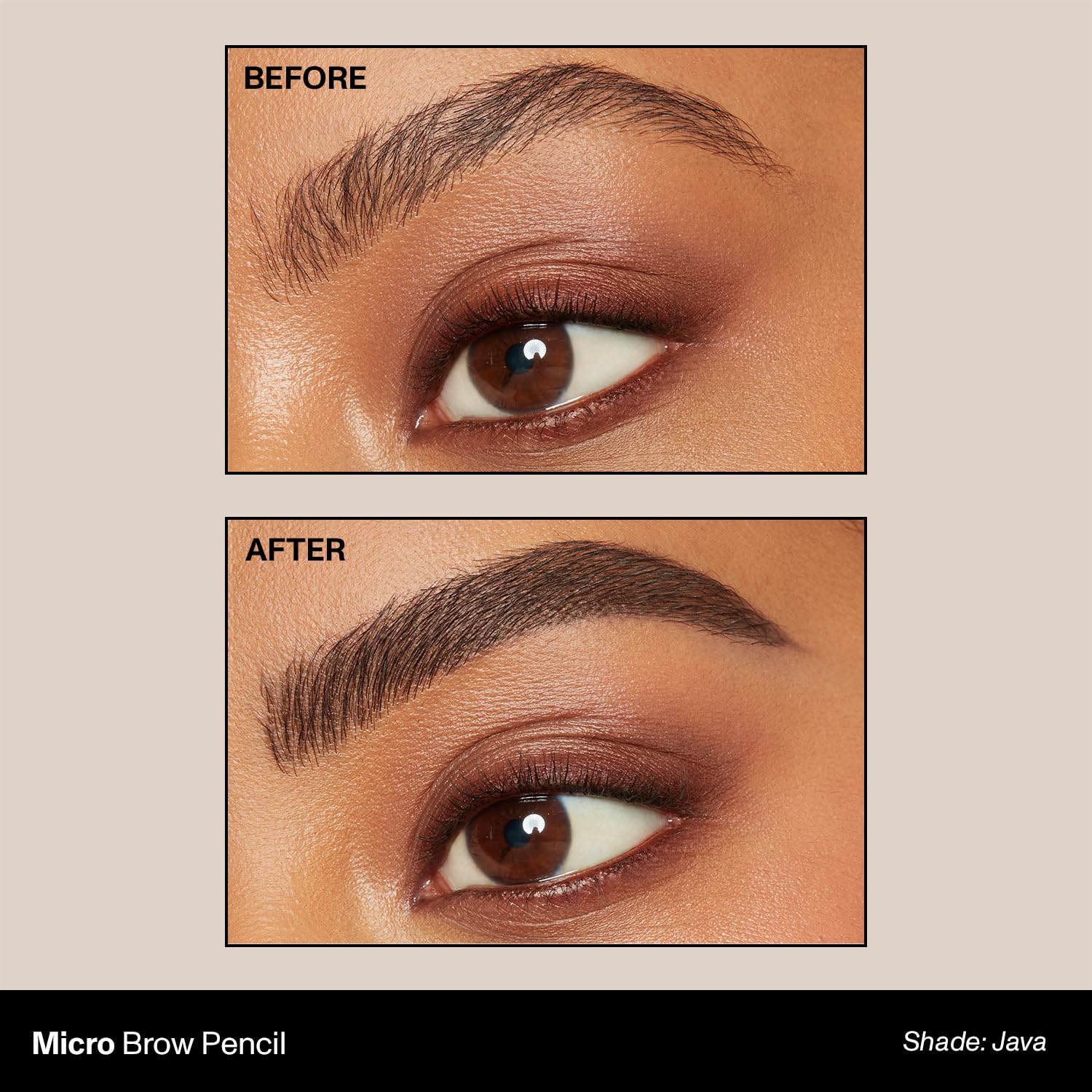 MORPHE Micro Dual Sourcils: traits poilus fins pour un effet naturel.