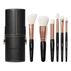 Pinceaux Morphe Rose Away – ensemble visage et yeux pour une application précise et polyvalente.