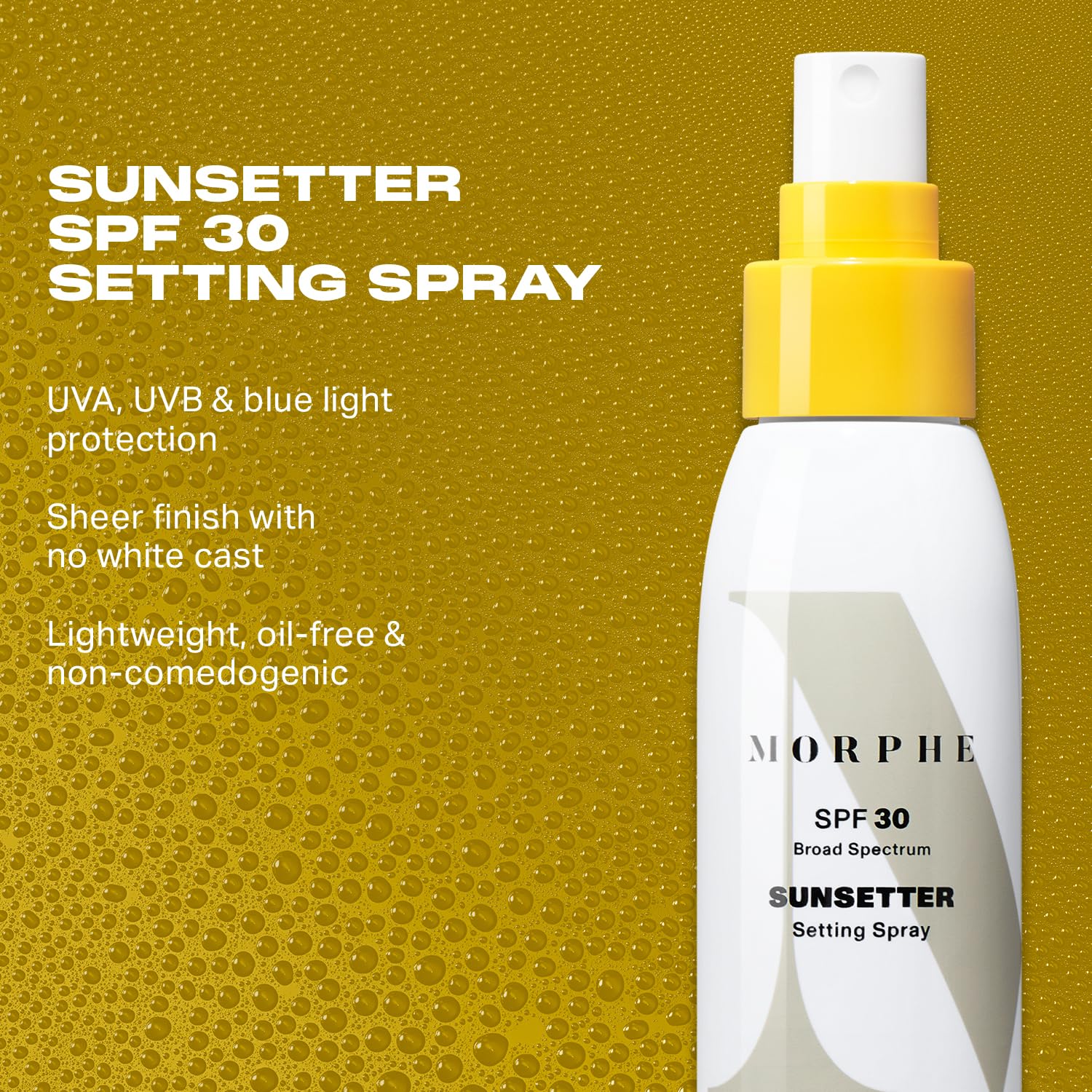 MORPHE Sunsetter Spectrum, application-brume-visage, usage facile sans perturber le maquillage.