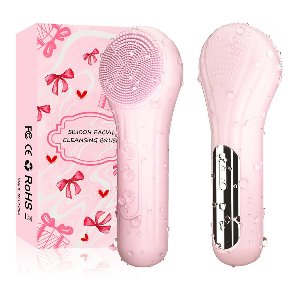Mosnami brosse visage silicone rose pour un nettoyage en douceur et en profondeur