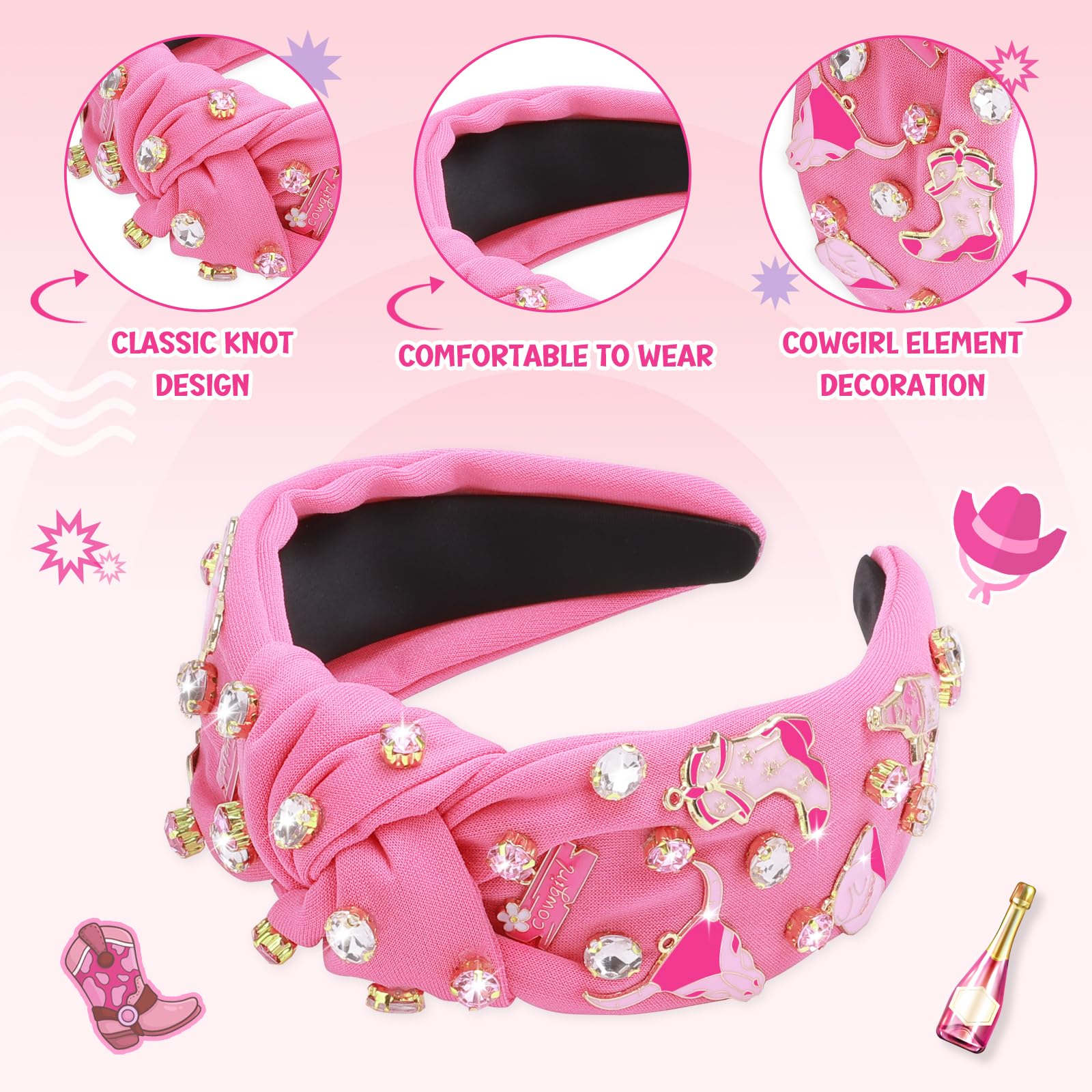 MOSOTECH accessoire cheveux western polyvalent pour rodeos, concerts et journées décontractées.